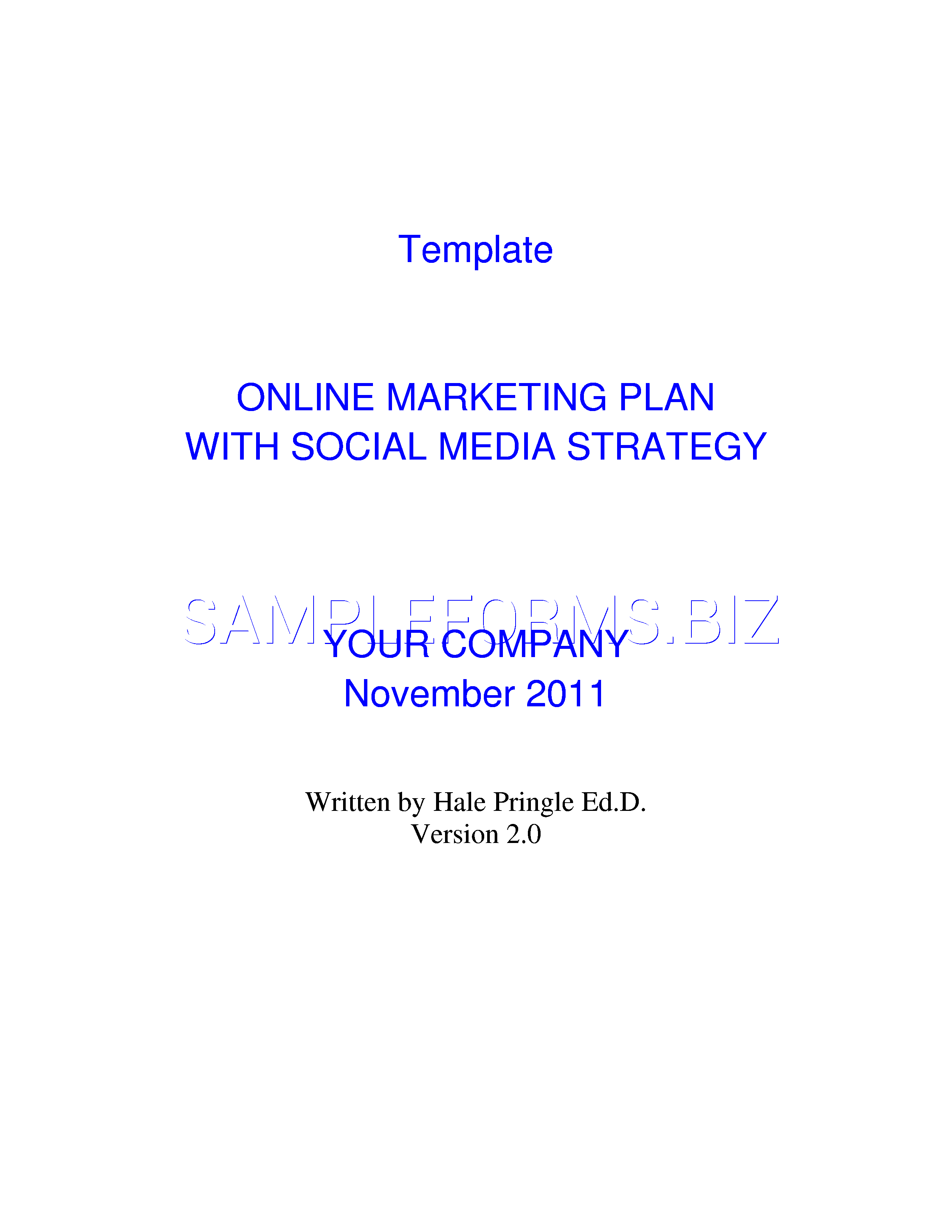 Preview free downloadable Social Media Marketing Plan Template 2 in PDF (page 1)